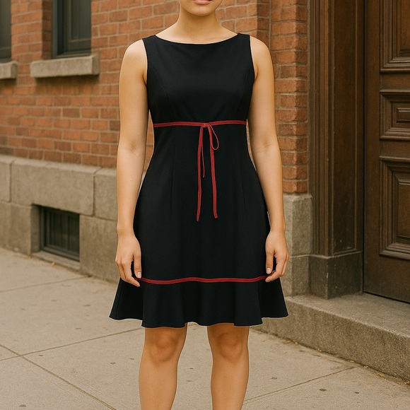 Janette Fashion Black and Red   Dress Sz Small - Picture 1 of 8